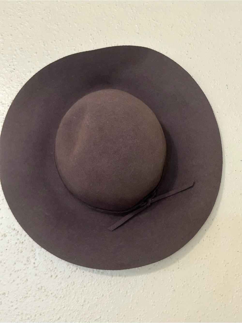 Scala Wide-Brim Felt Hat with Bow - Dark Brown 100% Wool